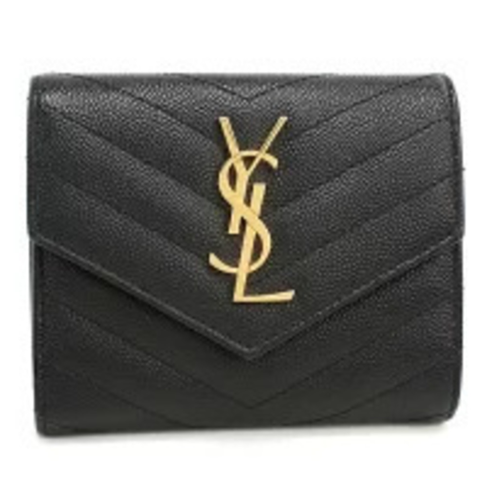 Saint Laurent Bi fold Wallet Monogram Threefold Black